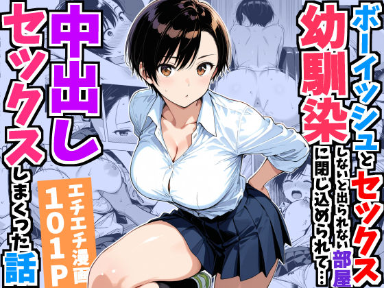 ボーイッシュ幼馴染と「セックスしないと出られない部屋」に閉じ込められて…中出しセックスしまくった話 h研